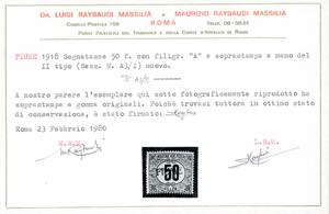 1918/19 - 12 f. e 50 f., filigrana ... 