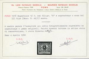 1918/19 - 12 f., filigrana A, ... 