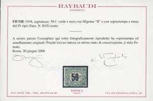 1918/19 - 50 f., filigrana B, ... 