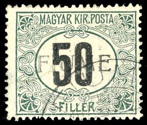 1918/19 - 50 f., filigrana B, soprastampa a ... 