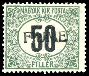 1918/19 - 50 f., filigrana C, soprastampa a ... 