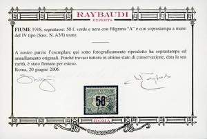 1918/19 - 50 f., filigrana A, ... 