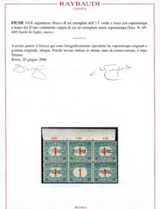 1918/19 - 1 f. cifre rosse, ... 