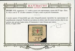 1918/19 - 1 f. cifre rosse, ... 