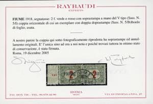 1918/19 - 2 f. cifre rosse, ... 