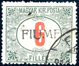 1918/19 - 6 f. cifre rosse, soprastampa a ... 