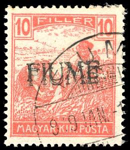 1918 - 10 f. Mietitori, soprastampa a mano ... 