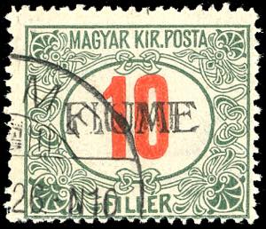 1918/19 - 10 f. cifre rosse, doppia ... 