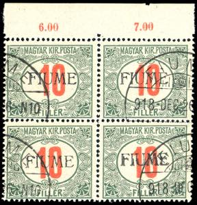 1918/19 - 10 f. cifre rosse, doppia ... 