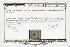 1918/19 - 15 f. cifre rosse, ... 