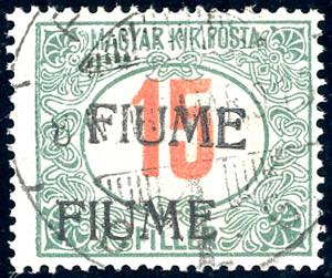 1918/19 - 15 f. cifre rosse, doppia ... 