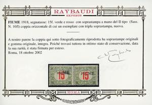 1918/19 - 15 fr. cifre rosse, ... 