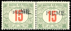 1918/19 - 15 fr. cifre rosse, soprastampa a ... 