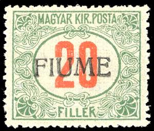 1918/19 - 20 f. cifre rosse, soprastampa a ... 