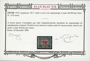 1918/19 - 20 f. cifre rosse, ... 