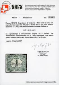 1918/19 - 1 f. verde e nero, ... 