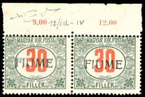 1918/19 - 30 f. cifre rosse, soprastampa a ... 