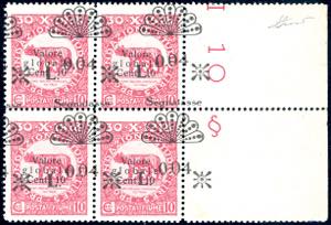 1921 - 0,04 lire su 10 cent. soprastampato, ... 