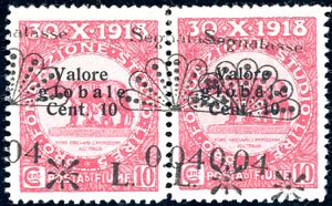1921 - 0,04 lire su 10 cent. soprastampato ... 
