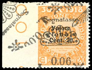 1921 - 0,06 lire su 20 cent. soprastampato, ... 