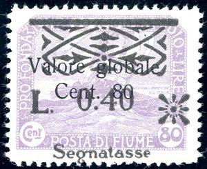 1921 - 0,40 lire su 80 cent. soprastampato, ... 
