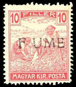 1918 - 10 f. rosso Mietitori, soprastampa a ... 