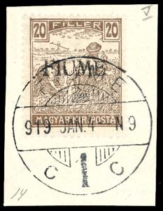 1918 - 20 f. Mietitori, soprastampa a mano ... 