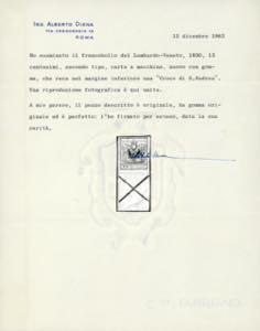 1854 - 15 cent. rosso vermiglio ... 