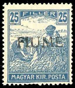 1918 - 25 f. Mietitori, soprastampa a mano ... 