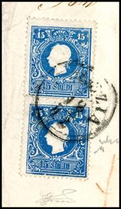 1861 - 15 soldi azzurro, II tipo ... 