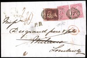 1859-INCOMING MAIL GRAN BRETAGNA - 1 penny, ... 