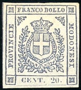 1859 - 20 cent. ardesia violaceo (15), ... 