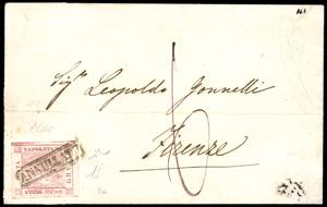 1858 - 5 grana rosa brunastro, II tavola, ... 
