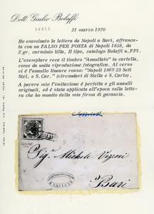 1860 - 2 grana violetto, falso per ... 