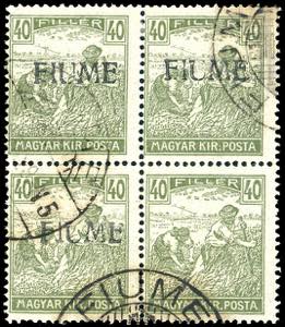 1918 - 40 f. Mietitori, soprastampa a mano ... 