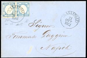 1861 - 2 grana, un esemplare celeste e uno ... 