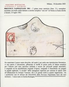 1862 - 5 grana rosso carminio ... 