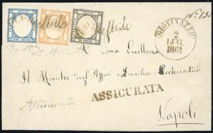 1861 - 1 grano nero grigiastro, 2 grana ... 