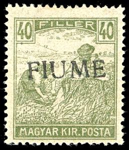 1918 - 40 f. Mietitori, soprastampa a mano ... 