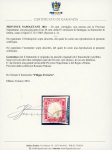 1863 - 40 cent. vermiglio, NON ... 