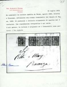 1853 - 5 cent. giallo arancio, ... 