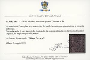 1852 - 25 cent. violetto (4), ... 