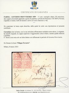 1859 - 15 cent. vermiglio chiaro, ... 