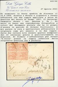 1859 - 15 cent. vermiglio chiaro, ... 