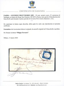 1859 - 20 cent. azzurro scuro, ... 
