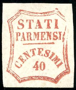 1859 - 40 cent. rosso bruno, I composizione ... 