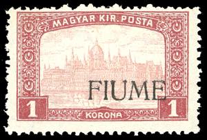 1918 - 1 k. Veduta, soprastampa a macchina ... 