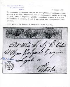 1867 - 4 baj giallo (5A), striscia ... 