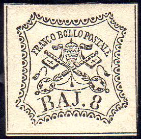 1852 - 8 baj bianco (9), gomma originale, ... 