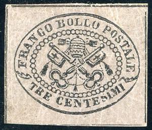 1867 - 3 cent. grigio rosa (14), nuovo, ... 